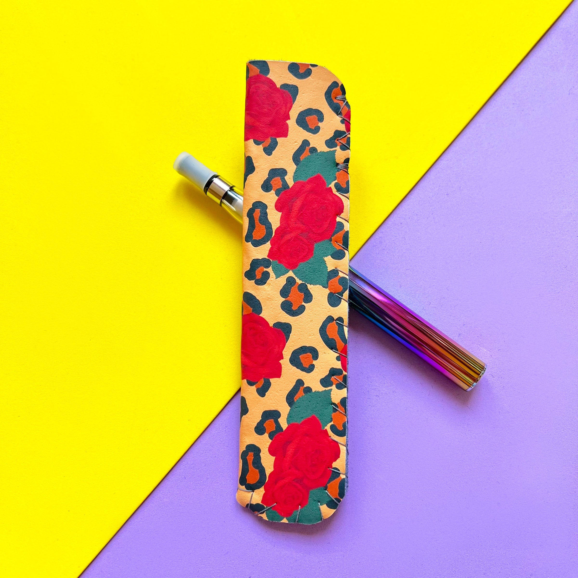 Leopard Print and Roses Vape Pen Case | Crank
